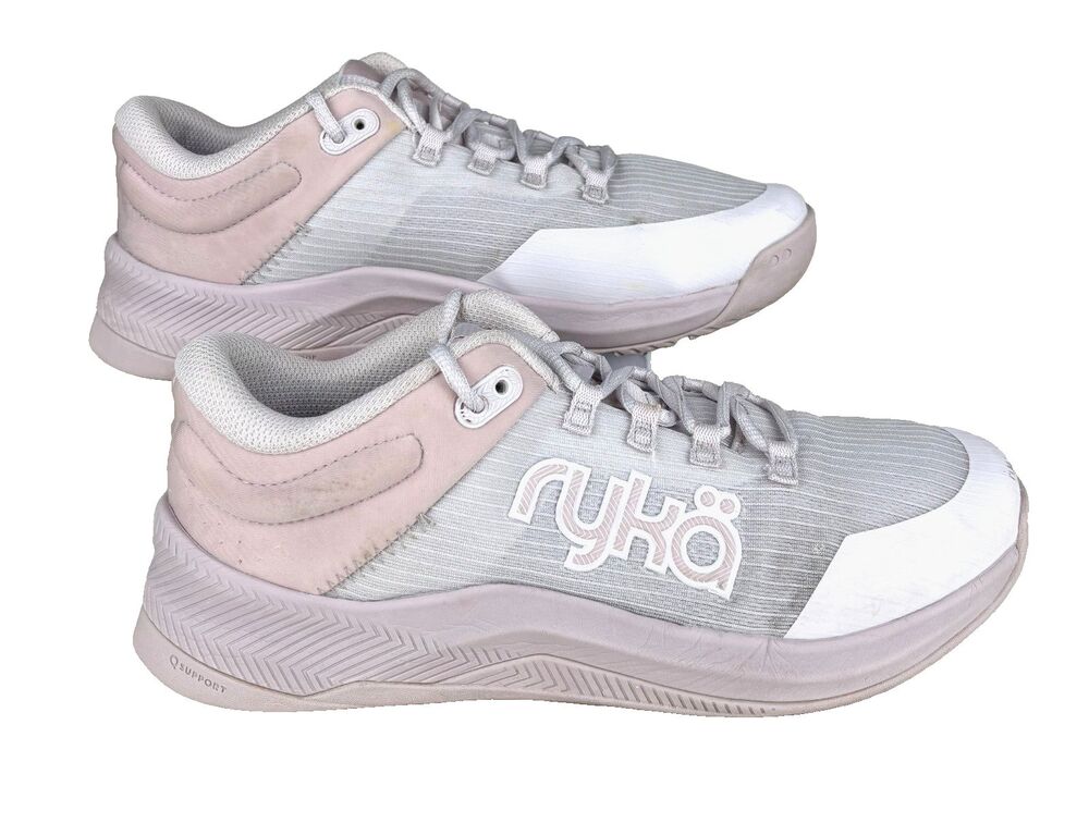 Ryka Align Women’s 8W Wide Gray Pink Support Mesh Sneakers Training Shoes